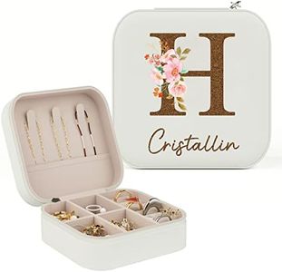 Boîte à bijoux femme personnalisée cadeau femme avec nom, Organisateur de bijoux pour bagues, colliers et boucles d'oreilles, Cadeau ami, Cadeau fille, cadeau mère, cadeau anniversaire, fête des mères