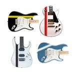 Customized Racing Stripe Decal Stickers for Guitars, Basses & Musical Instruments. 8 Colour Choices (White)