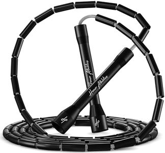 Honor Athletics 2.0 Beaded Jump Rope - Adjustable with Unbreakable Handles & Shatterproof Beads for Enhanced Fitness Training (Black Wave)