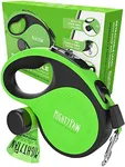 Mighty Paw Retractable Leash with Built-in Poop Bag Holder | 16' Long Retractable Dog Leash for Small Dogs, Medium Breeds & Large Pets. Dog Leash Retractable Tape for Quick Control. Poop Bags Included