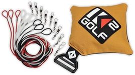 Golf Tee Tether Pack - Anchor Bag and Bungee Cord Set - Holds up to 4 Tees - 3 Red, 3 Black, 3 White Cords, 9 Swivels