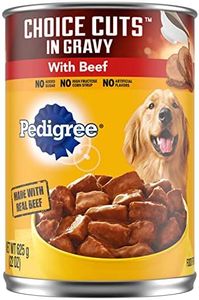 PEDIGREE CHOICE CUTS IN GRAVY Adult Canned Soft Wet Dog Food with Beef, 22 oz. Cans (Pack of 12)