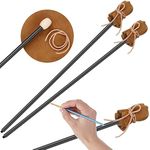 2 Pcs 32.7 Inches Mahl Stick for Steadying Painter Hand Painting Hand Rest Tool with Artificial Leather Painting Supplies for Artists Painter's Guide Stick for Watercolor Oil Sketching Lettering