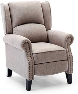 More4Homes CHARLOTTE MODERN FABRIC PUSHBACK RECLINER ARMCHAIR SOFA ACCENT CHAIR RECLINING (Pumice)