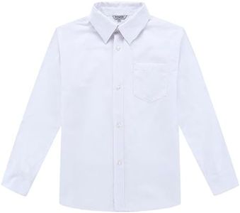 Bienzoe Ragazzi Uniforme Scolastica Manica Lunga Oxford Camicia Bianco 10
