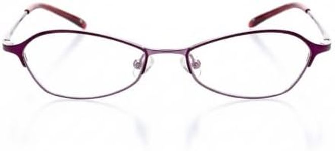 Hit Notion Geometric Oval Prescription Eyeglass Frames for Women - Metal Full Rim - Purple Haze - 51-16-140 - Lightweight Comfortable Fit