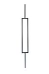 T81 - Iron Balusters - Single Rectangle - Hollow - 112cm Tall - 1.3cm Square - Box of 10 (Satin Black)