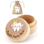 YSBCNK 2 Piece Set Tooth Fairy Box, Tooth Fairy, Tooth Fairy Bag, Tooth Box, Tooth Fairy Pouch, A Beautiful Gift for A Little Girl, Used to Store Baby'S Dropped Baby Teeth(Storage Box+Storage Bag)