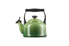 Le Creuset Traditional Stove-Top Kettle with Whistle, Suitable for All Hob Types Including Induction, Enamelled Steel, Capacity: 2.1 L, Bamboo, 40102024080000