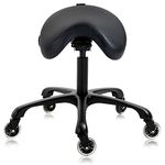 DR.LOMILOMI Premium Multifunctional Ergonomic Saddle Hygienic Clinic Spa Massage Rolling Swivel Stool Chair 507 INOA (Black, Standard)
