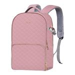 MOSISO Camera Backpack with Rain Cover, DSLR/SLR/Mirrorless Rhombus Quilted Camera Bag for Photographers with Tripod Holder&15-16 inch Laptop Compartment Compatible with Canon/Nikon/Sony, Cameo Pink