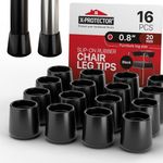 X-Protector Rubber Chair Leg Caps - 16 PCS 20mm Rubber Feet for Furniture - Non-Slip Rubber Furniture Feet - Black Chair Leg Covers - Rubber End Caps - Rubber Furniture Feet - Keep Furniture in Place!