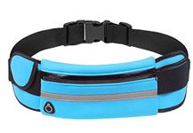 Running Belt Waist Pack - Water Resistant Runners Belt Fanny Pack for Hiking Fitness - Adjustable Running Pouch for All Kinds of Phones iPhone Android Windows (Blue)