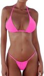 XUNYU Thong Bikini Sets for Women - Brazilian Micro String Bikinis Sexy Two Piece Swimsuit Triangle Top Halter Bathing Suits