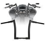 TIGERSGATE Gloss Black 1.5 inch Fat Ape Hangers 14 inch Rise Easy Wiring Handlebars for Harley 1996-2013 Road Glide & 1995-Up Road King & Softail models & Dyna Models