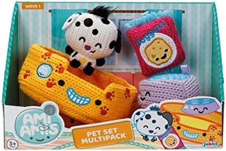 Ami Amis™ The Pet Set Multipack Mini Soft and Cozy Crochet Plush, Adorably Cute Details, Pocket Sized for on the Go Play! Collection Enthusiasts