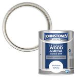 Johnstone's - Quick Dry Gloss Primer Undercoat - Brilliant White - Water Based - Interior Wood & Metal - Fast Drying - Low Odour - Dry in 1-2 Hours - 13m2 Coverage per Litre - 0.75 L