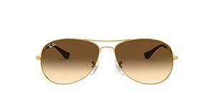 Ray-Ban Unisex's Rb 3362 Cockpit Sunglasses, Gold/Brown Lenses, 56