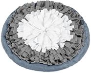 Navaris Snuffle Mat for Dogs - Dog Cat Pet Sniffing and Foraging Toy - Skills Blanket for Hidden Treats Snacks and Food - Machine-Washable - Round 18-7/8" (48 cm) - Black & White