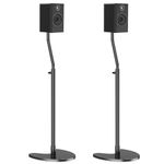 Mounting Dream Height Adjustable Speaker Stands Mounts Extends 30” to 39”, Heavy Duty Base and Extendable Tube, 11 lbs Capacity Per Stand, MD5401