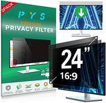 [2-Pack] 24 Inch Computer Privacy Screen Filter for 16:9 Widescreen Monitor - Easy Removable Eye Protection Anti Glare Blue Light Privacy Shield, Anti-Scratch Screen Protector Compatible with Lenovo/HP Envy/Dell/Acer/Samsung/Asus/Toshiba