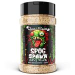 SPG Rub by Quasi & Squatch - SPOG SPAWN (Cornish Salt, Black Pepper, Onion & Garlic) Savoury Salty BBQ Seasoning for MEAT | Brisket or Butt Rub | Large Jar 220g