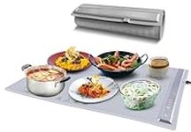 Silicone Electric Warming Tray 23.6”x15” - Portable Food Warmer with Adjustable Temp | Ideal for Buffets, Parties | Foldable Food Warming Mat for Catering & Home Use (Grey)