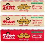 Pete's Pasta 3 Pack Spaghetti Noodles Pasta 8oz – 2 of No Carb Pasta, 1 of Low Carb Pasta – High Protein Pasta – Authentic Italian Keto Pasta Noodles – Low Calorie Spaghetti – Imported from Italy