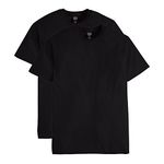 Hanes Men's Nano Premium Cotton T-Shirt Pack of 2, Black, XX-Large