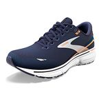 Brooks Men's Ghost 15 Sneaker, Pecoat Blue Orange Pop, 8 UK