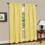 Buffalo Check Panel Window Curtain - 42 Inch Width, 63 Inch Length - Burgundy & Ivory Plaid - Light Filtering Farmhouse Country Drapes for Bedroom Living & Dining Room by Achim Home Decor