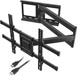 BONTEC TV Wall Mount with Extra Long Articulated Arm for 32-75 Inch TVs, Holds Up to 132lbs, Full Motion Dual Arm Long Reach TV Bracket with Tilt, Swivel, and Level Adjustment, Max VESA 600x400mm