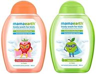 Mamaearth Agent Apple Body Wash for Kids with Apple & Oat Protein 300 ml & Super Strawberry Body Wash for Kids with Strawberry & Oat Protein 300 ml