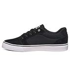 DC Men's Anvil Casual Skate Shoe, Black/White/Black, 13