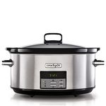 Crockpot Electric Slow Cooker | Programmable Digital Display | Large 7.5L Capacity (up to 10 People) | Keep Warm Function & 20-Hour Countdown Timer | Stainless Steel [CSC063]