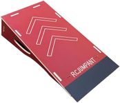 Skateboard & Bike Ramp, RC Car Ramp– Heavy-Duty BMX, Scooter Ramp with Iron Plate – 3 Sizes, Portable, Non-Slip, Tool-Free Assembly (Red, 42.9 "L x 23.3" W x 11.7 "H)