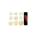 9Pairs Chunky Gold Hoops Earrings for Women 14K Gold Plated Hoop Earrings for Women Lightweight Chunky Hoop Earrings,Small Gold Open Twist Heart Hoop Earrings Set Big Thick Hoop Earrings for Women