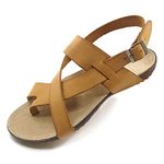 Harssidanzar Mens Leather Sandals GM202,Tan,Size 11