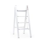 Corvids 4-Steps Premium Folding Step Stool | 2-Year Warranty | Wide Anti-Slip Pedal, Portable Lightweight Aluminum Step Ladder for Home and Office Use (White)