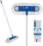 Lola Products 360 Degree Flexible 18" Dust Mop - Fine Fiber Washable Dust Mop Head Attracts Dust and Dirt Like a Magnet. Includes Polished Aluminum Lightweight 4 Piece Handle with Swivel Hang Cap.