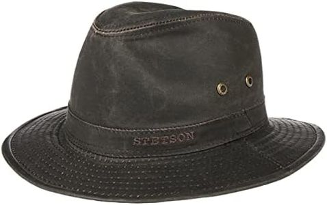 Stetson Vagabond Men's Traveler's hat - Adventurer's Cotton hat with 40+ UV Protection - Outdoor hat with Vintage Look - Summer/Winter Cotton hat - Sun hat Brown M (56-57 cm)