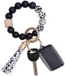 AOKSUNOVA Keychain Wristlet Silicone for Women Leather Tassel Wrist Keychain Bangle Key Ring for Women