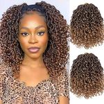 Xtrend 8 Packs Ombre Goddess Faux Locs Crochet Hair 14Stands/Pack 10 Inch Bohemian Locs Crochet Hair River Faux Locs Synthetic Braids Hair Extensions T27#