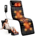 Himouta PU Leather Full Body Massage Mat with Heat, Detachable Massage Pad with 10 Vibrating Motors, Massager Mattress for Back Neck Legs, Electric Back Massager for Home Office