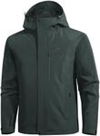 Pioneer Camp Mens Rain Jacket Raincoat Waterproof Shell Jacket Hooded Mens Rain Coat for Outdoor Hiking 4 Pockets Windbreaker