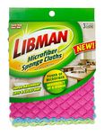 Libman Microfiber Sponge Cloths, Pack of 3