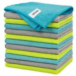 FIXSMITH Microfiber Cleaning Cloth - Pack of 12, Multi-Functional Cleaning Towels, Size: 12 x 16 in, Highly Absorbent Cleaning Rags, Lint-Free, Streak-Free Cleaning Cloths for Car Kitchen Home Office