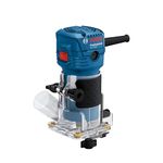 Bosch GKF 550 Electric Hand / Palm Router, 550W, 33,000 rpm, 6 (1/4") mm Bit, Variable Speed, Soft Grip,1.4kg + Parallel, Roller & Template Guide, 17 mm & 10 mm Spanner, Straight Bit, 1 Year Warranty