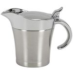 Yopay Stainless Steel Gravy Boat, 16 Ounce Gravy Sauce Double Insulated Insulated Jug Sauce Jug for Serving Gravy, Custard, Cream, Sauce