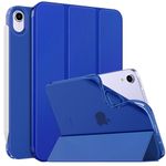 MoKo Case Fit New iPad Mini 7 (A17 Pro) 2024, iPad Mini 6th Generation Case 2021 (8.3-inch), iPad Mini 6 Case, Soft TPU Translucent Frosted Back Cover Case for iPad Mini 7th, Indigo